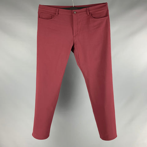 THEORY Size 40 Burgundy Twill Flat Front Casual Pants