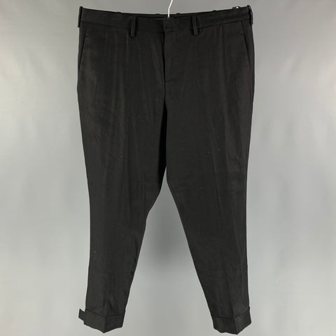 NEIL BARRETT Size 38 Black Cotton Blend Cuffed Dress Pants