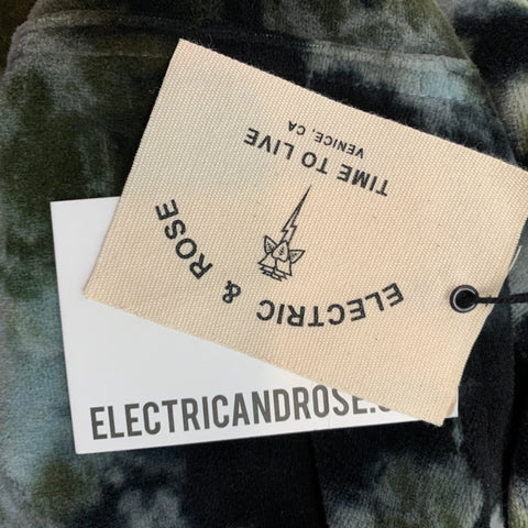 ELECTRIC & ROSE Size M Olive & Black Tie Dye Cotton Blend Hoodie Sweatshirt