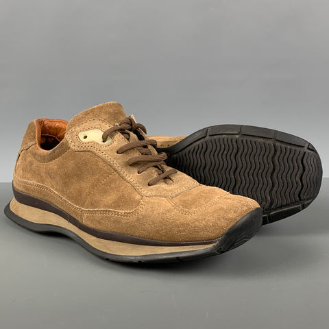 PRADA Size 9 Brown Tan Suede Sneakers
