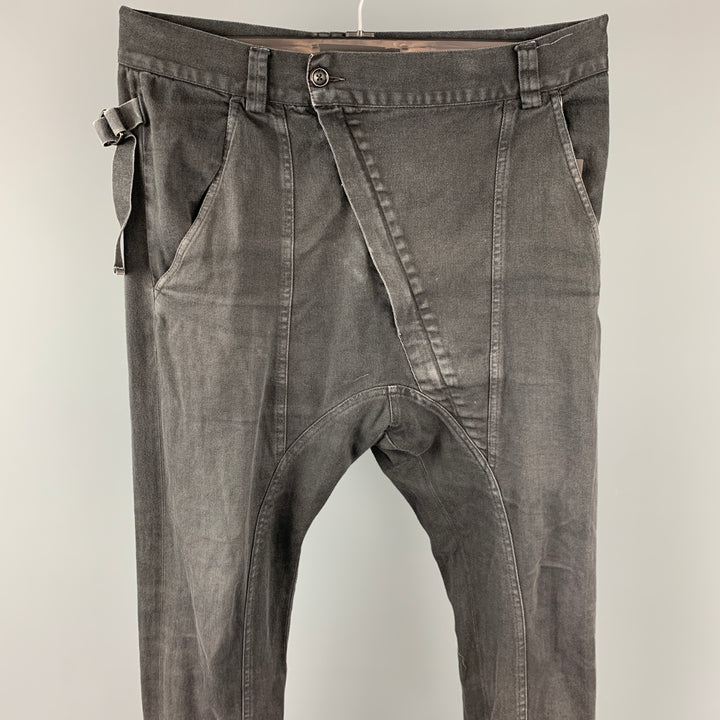 ALEXANDRE PLOKHOV Size 30 Black Cotton Drop-Crotch Casual Pants