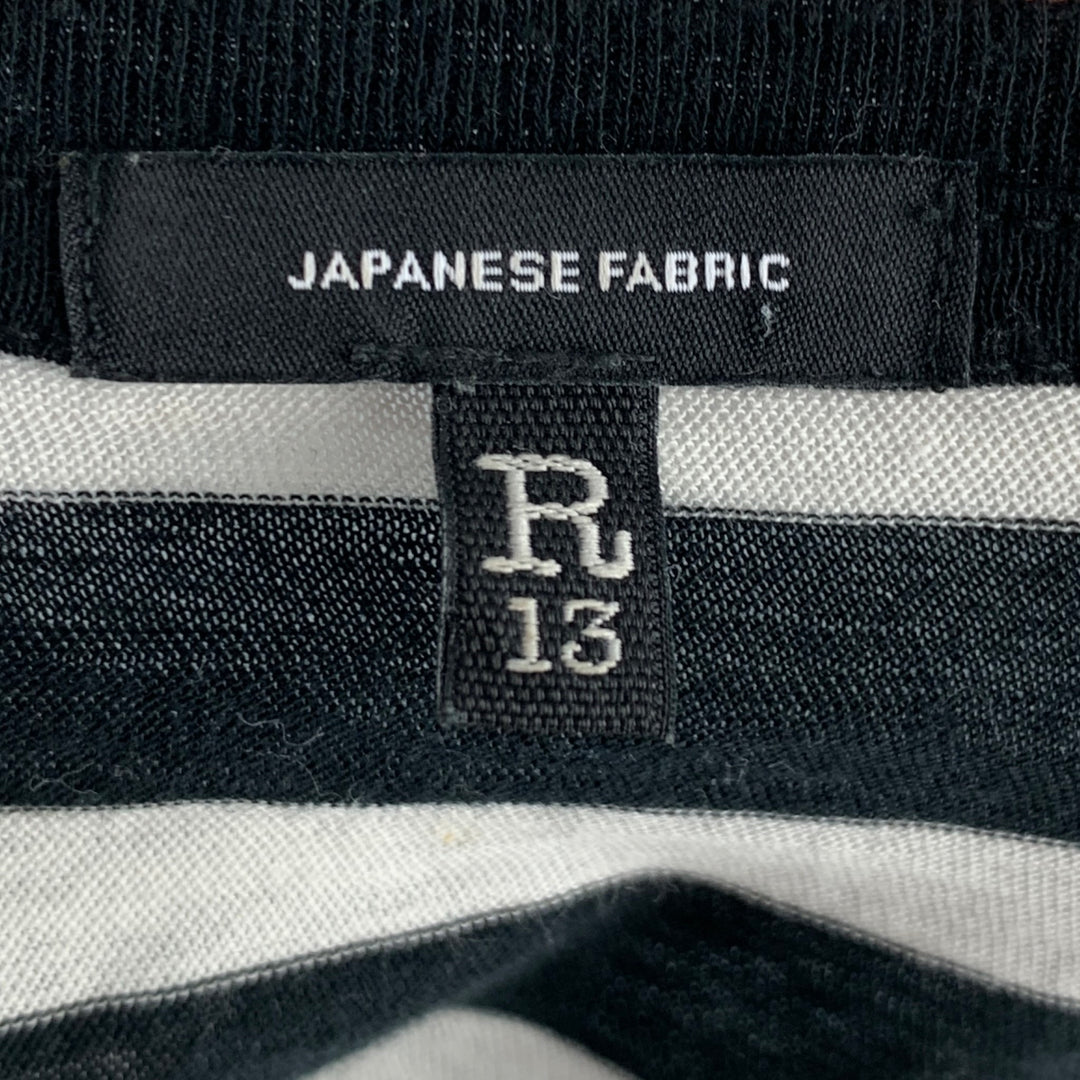 R13 Size S Black White Stripe Cotton / Cashmere Short Sleeve T-shirt