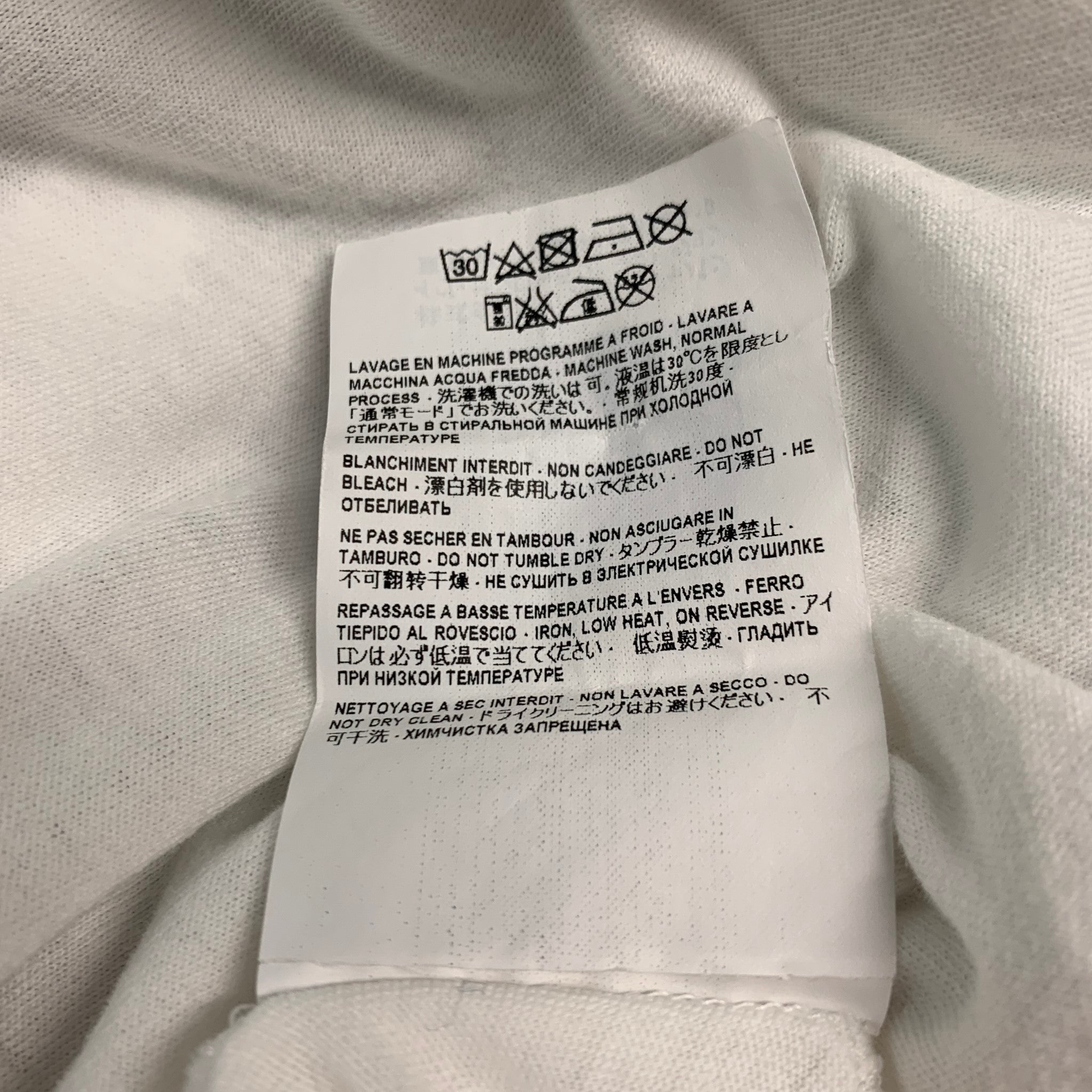 SAINT LAURENT Size M White Grey Logo Cotton Short Sleeve T-shirt