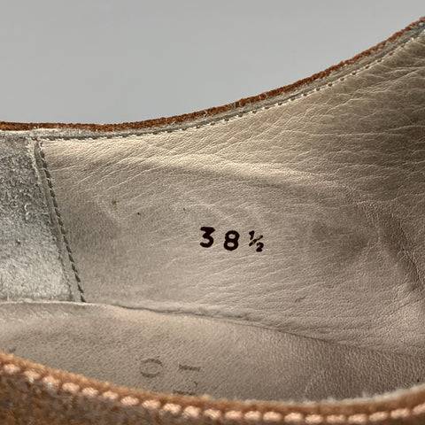 BRUNELLO CUCINELLI Size 8.5 Brown Perforated Suede Shoes