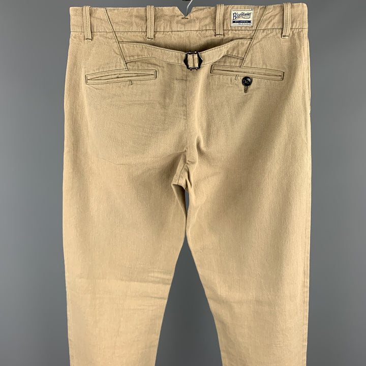 BLUE BLANKET Size 31 Khaki Cotton Zip Fly Casual Pants