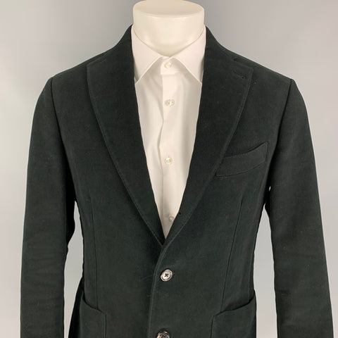 GABRIELE PASINI Size 40 Black Cotton Single Breasted Sport Coat