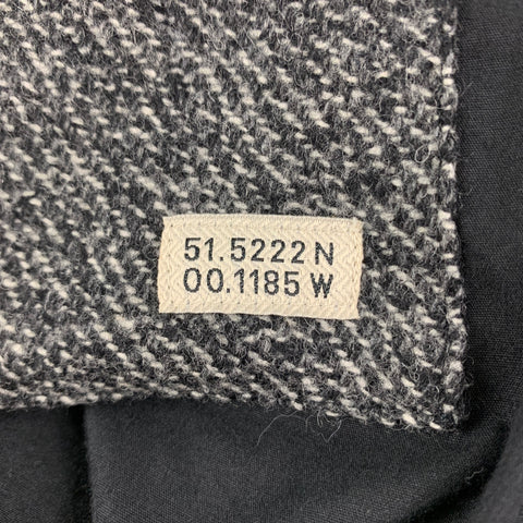 OLIVER SPENCER Size 46 Grey Black Heather Wool Buttoned Coat