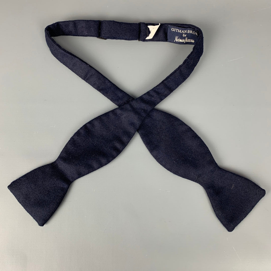 GITMAN BROS for NEIMAN MARCUS Navy Cashmere Bow Tie
