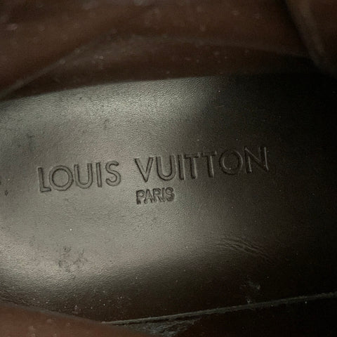 LOUIS VUITTON Size 11 Brown Leather Lace Up & Belt Boots