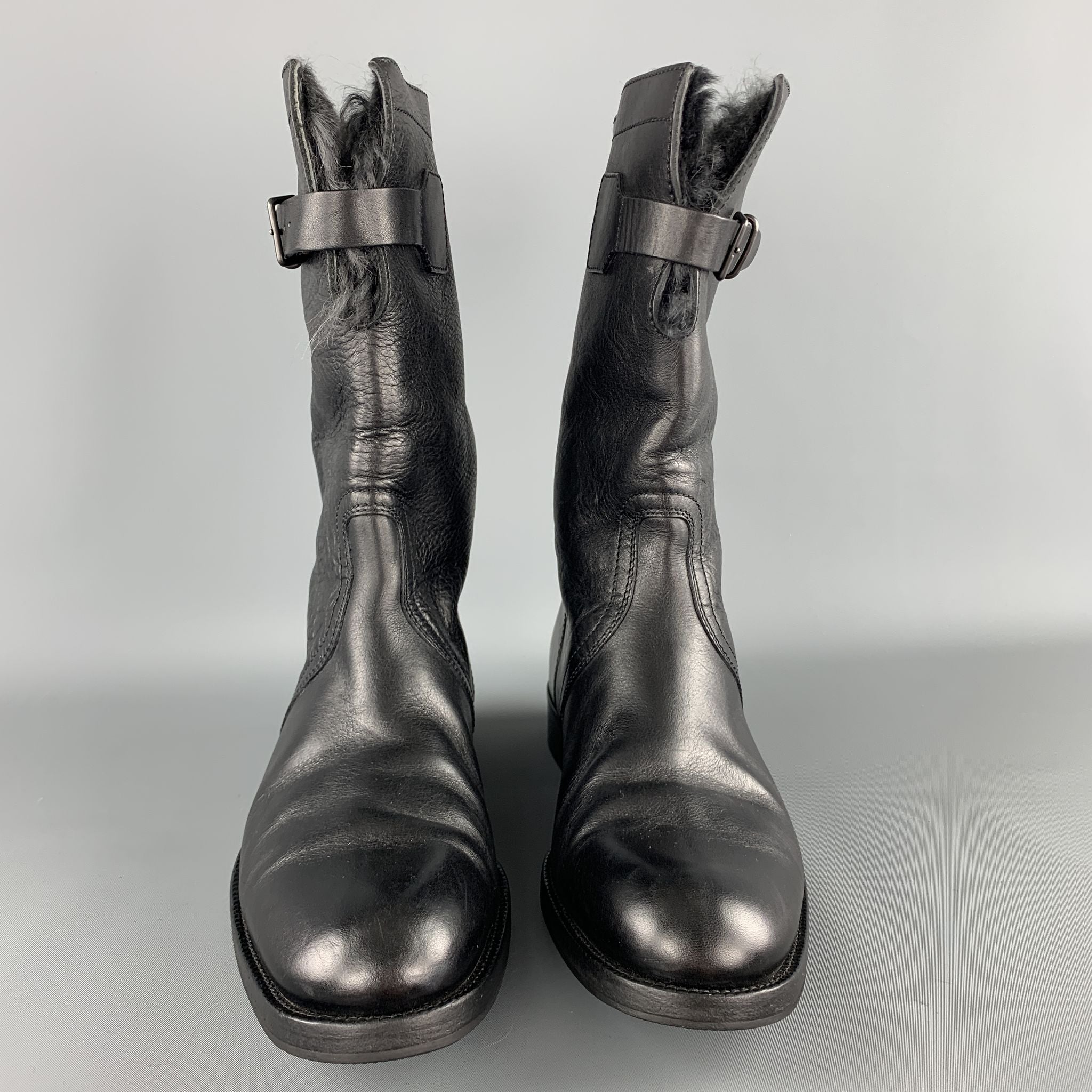 GUCCI by TOM FORD Men's Size US 8 / UK 7.5 D Black Leather Fur