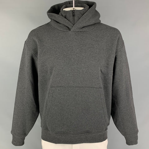 FRAME Size M Grey Cotton Polyester Half Zip Sweatshirt