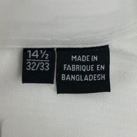 HUGO BOSS Size S White Cotton Slim Fit Long Sleeve Shirt