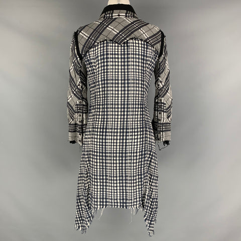 L.G.B Size S Grey Black Polyester Blend Plaid Shirt dress Dress