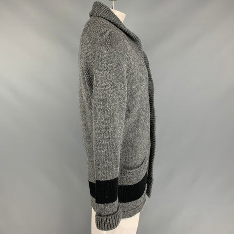 LEVI'S VINTAGE CLOTHING Size S Dark Gray & Black Knitted Wool Cardigan