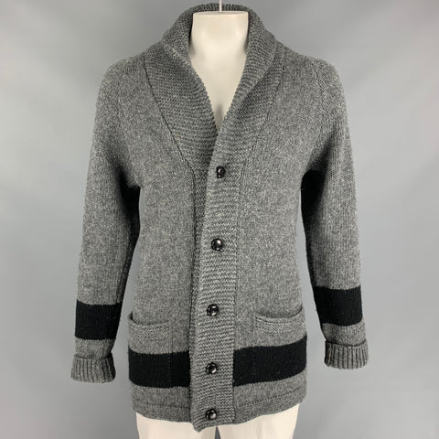 LEVI'S VINTAGE CLOTHING Size S Dark Gray & Black Knitted Wool Cardigan