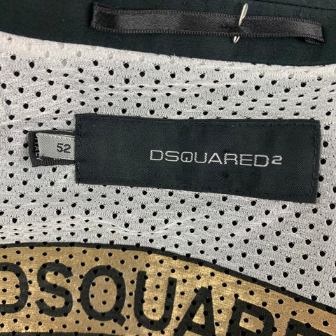 DSQUARED2 Size 42 Black Cotton Silk Peak Lapel Sport Coat