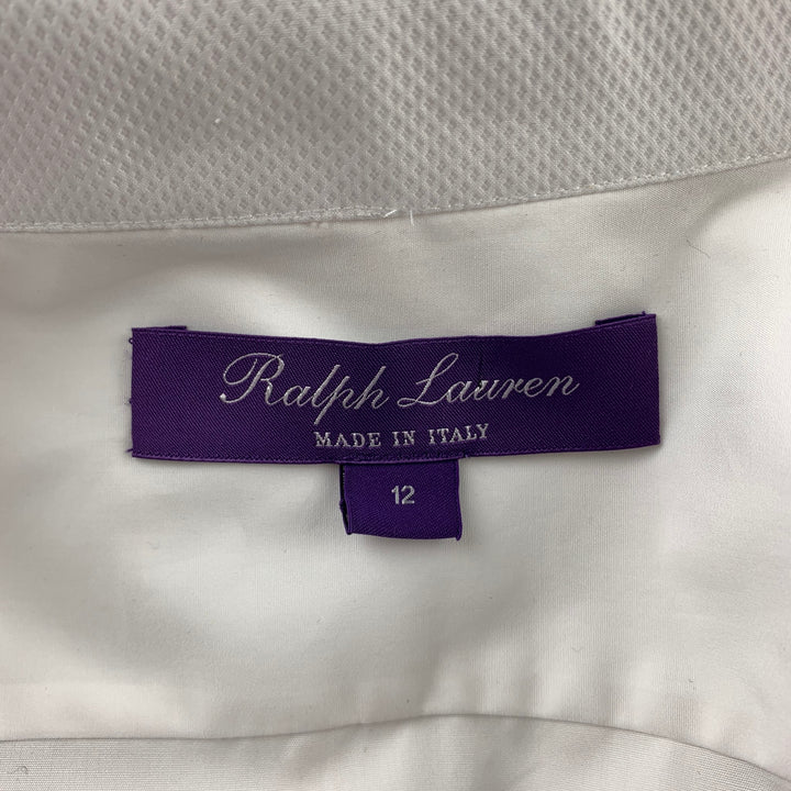 RALPH LAUREN Purple Label Size 12 White Cotton Tuxedo Shirt