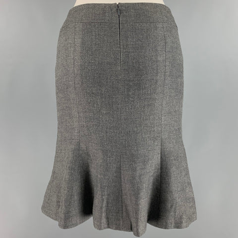 CHANEL Size 2 Grey Linen Cashmere A-Line Skirt