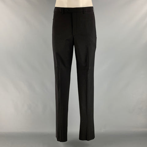 JOHN VARVATOS * U.S.A. Size 46 Black Wool Elastane Single breasted Suit