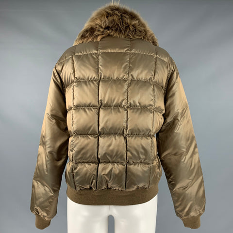 RALPH LAUREN Size L Green Polyester Quilted Zip Up Jacket