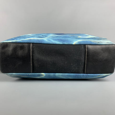 PAUL SMITH Size One Size Blue Water Print Canvas Toiletry Bag