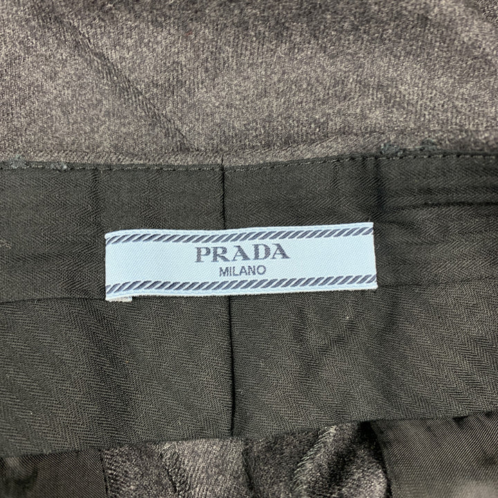PRADA Size 2 Charcoal Virgin Wool Dress Pants