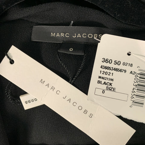 MARC JACOBS Size 0 Black Acetate / Viscose Solid Dress