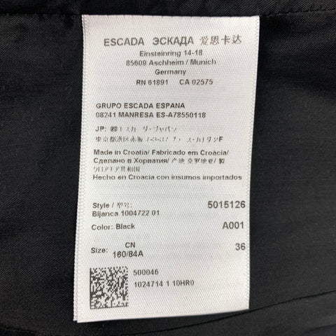 ESCADA Taille 6 Veste d’embellissement en mélange de laine vierge noire et dorée