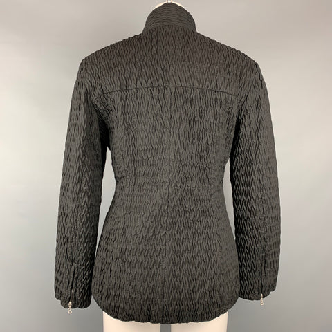 BOGNER Taille 6 Veste en nylon texturé matelassé noir