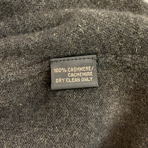 RALPH LAUREN Black Label Talla M Jersey de cuello alto de cachemir jaspeado color carbón