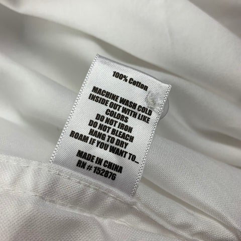 PLEASURES Size M White Multi-Color Print Cotton Button Up Long Sleeve Shirt