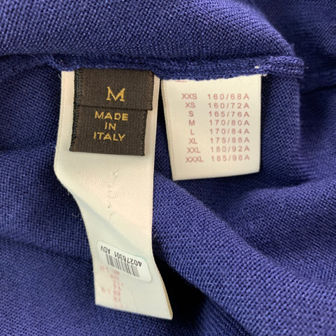 LOUIS VUITTON Size M Blue Knitted Wool  Silk Crew-Neck Pullover