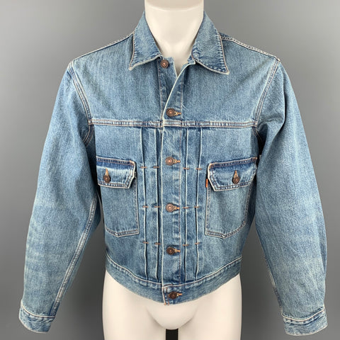 LEVI'S Archives Replica Size 38 Blue Wash Denim Trucker Jacket