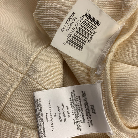 HERVE LEGER Size XS Cream Rayon Blend Bandage Marina Cocktail Dress