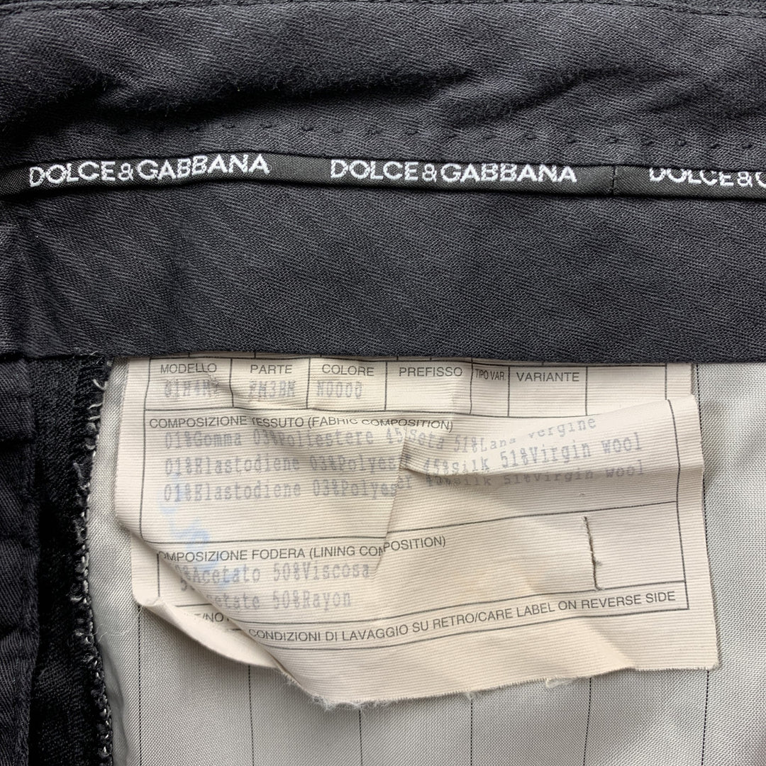 DOLCE & GABBANA Size 34 Black Wool Blend Zip Fly Dress Pants