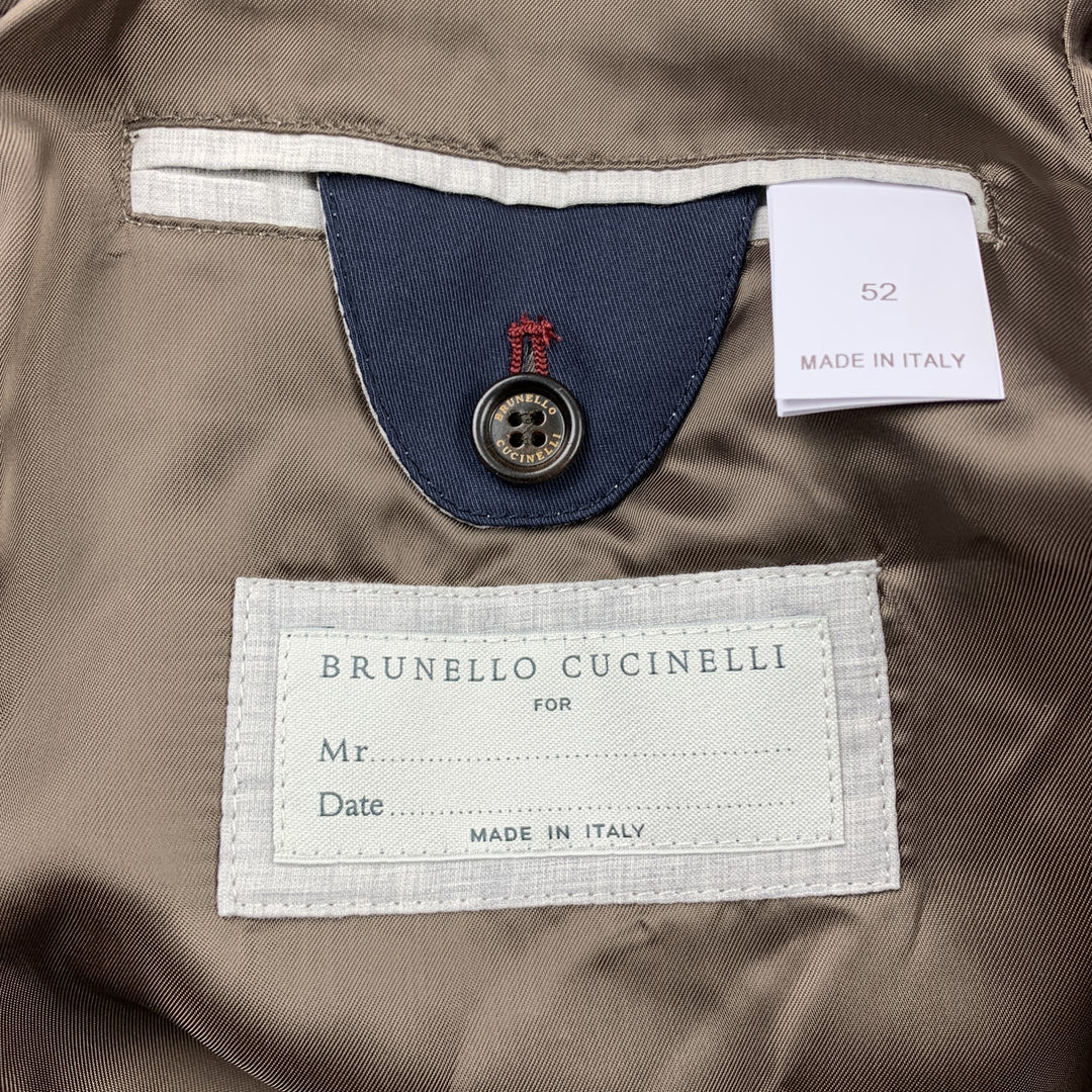 BRUNELLO CUCINELLI Size 42 Navy Cotton Blend Zip & Snaps Jacket