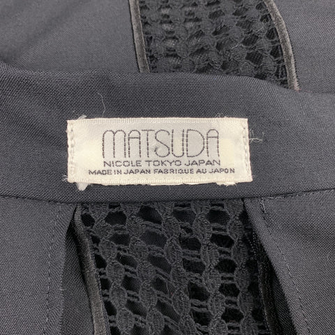 Vintage MATSUDA Size 42 Black Rayon / Wool Notch Lapel Suit