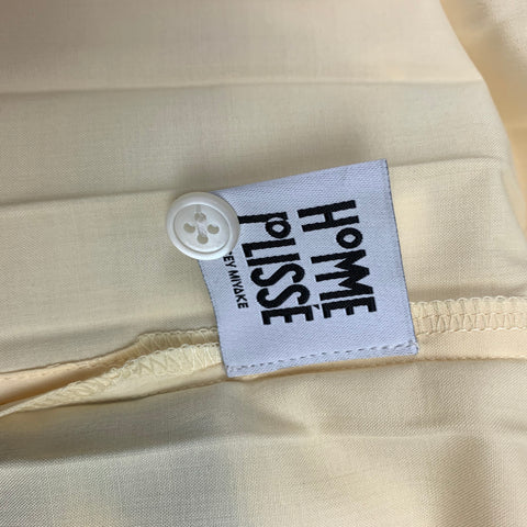 ISSEY MIYAKE HOMME PLISSE Size M Yellow Wrinkled Button Up Short Sleeve Shirt