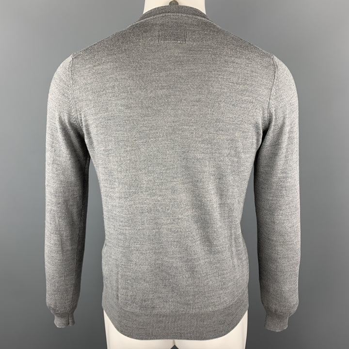 SPURR Size S Gray Distressed Wool V-neck Sweater
