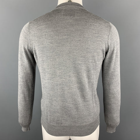 SPURR Taille S Pull col V en laine vieilli gris