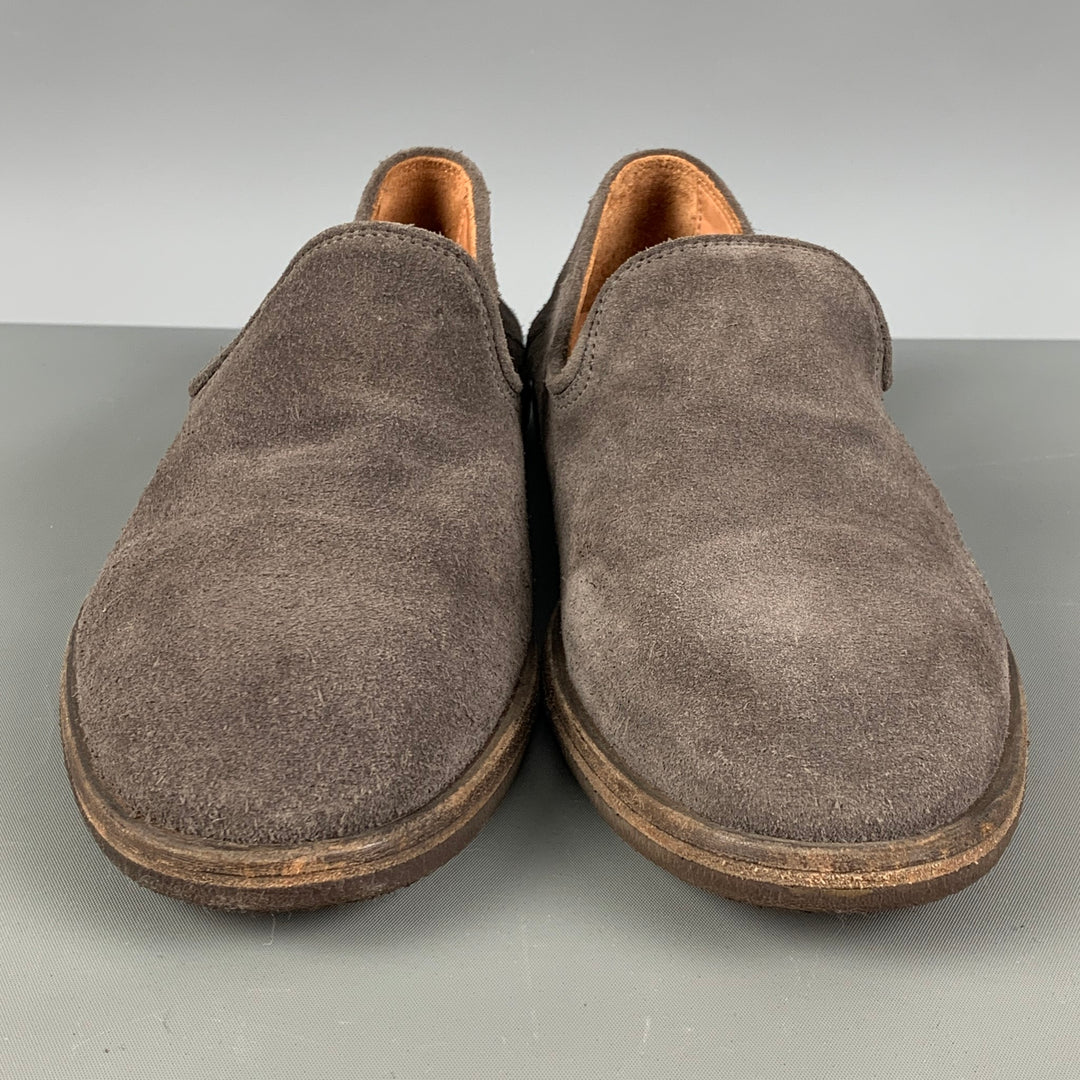 JOHN VARVATOS Size 8 Gray Suede Slippers Loafers – Sui  display picture 2