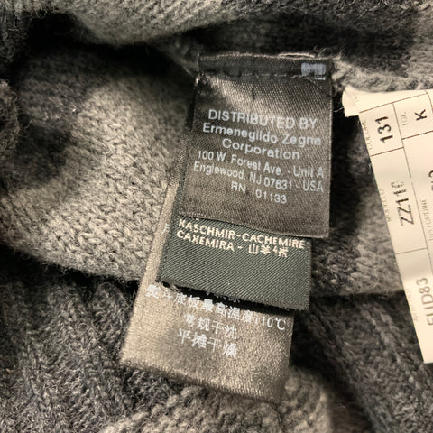 ERMENEGILDO ZEGNA Size M Grey Stripe Cotton Blend Pullover