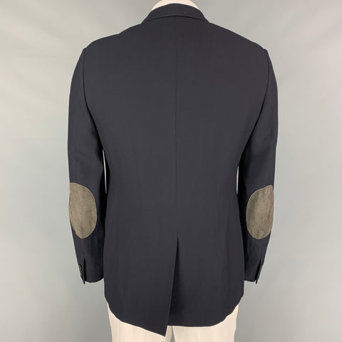LANVIN Size 44 Regular Navy Wool Viscose Blend Sport Coat
