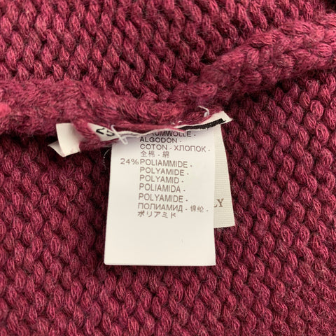 BRUNELLO CUCINELLI Size 42 Burgundy Knitted Cotton / Acrylic Hooded Jacket