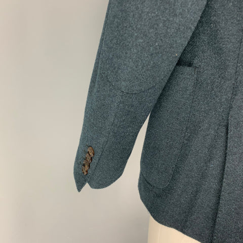 ERMENEGILDO ZEGNA Size 40 Dark Blue Heather Wool Blend Sport Coat