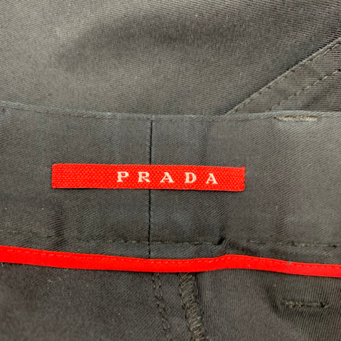 PRADA Size 34 Black Cotton Blend Button Fly Casual Pants