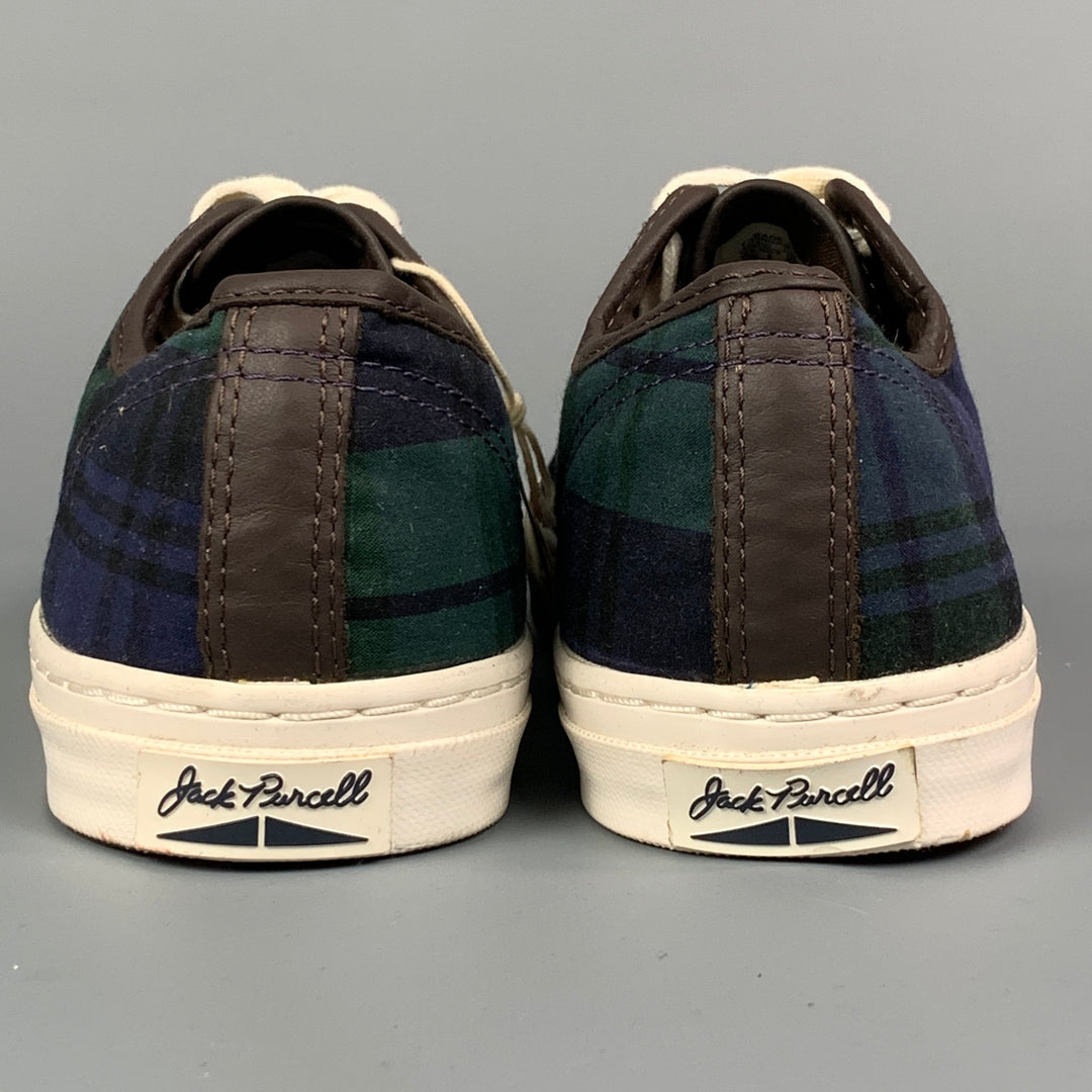 CONVERSE x Jack Purcell Size Green Navy Plaid Canvas