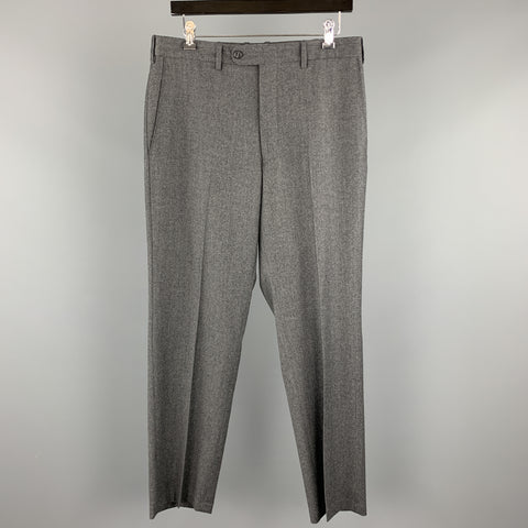 JB BRITCHES Size 33 Heather Dark Gray Wool Zip Fly Dress Pants
