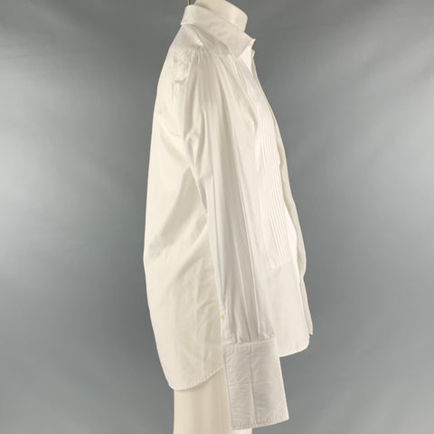 SUITSUPPLY Taille M Chemise de smoking en coton blanc à manches longues