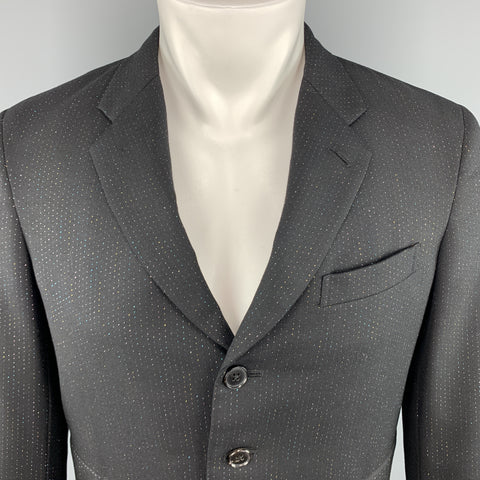 COMME des GARCONS HOMME PLUS Taille M Veste courte en laine noire métallisée